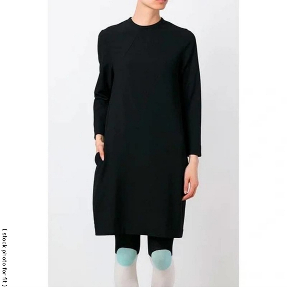 Henrik Vibskov long sleeve black midi dress with pockets